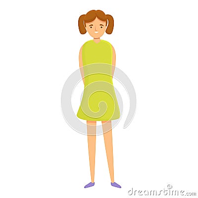 Family holidays daughter icon, cartoon style Vector Illustration