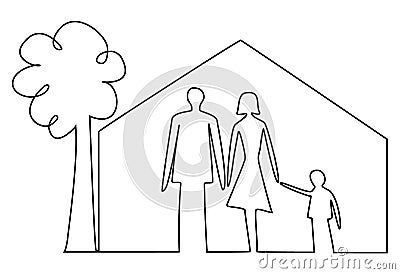 Family home security Vector Illustration