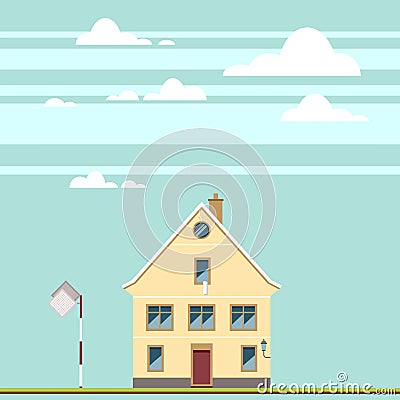 Family home. Traditional house Vector Illustration