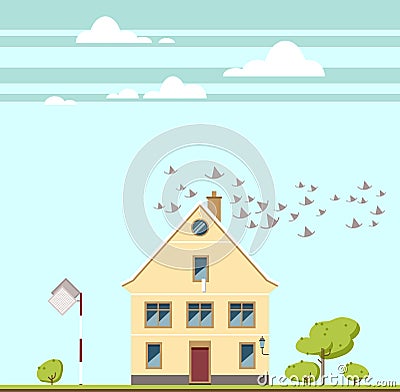 Family home. Traditional house Vector Illustration