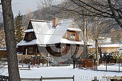 The family house is covered by steep roofs Editorial Stock Photo