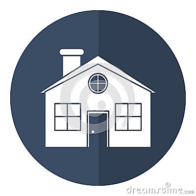 Family house detailed traditional shadow Vector Illustration