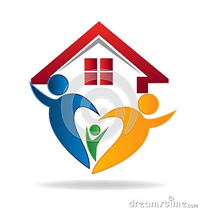 Family house logo Vector Illustration