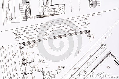 Family house plans Stock Photo