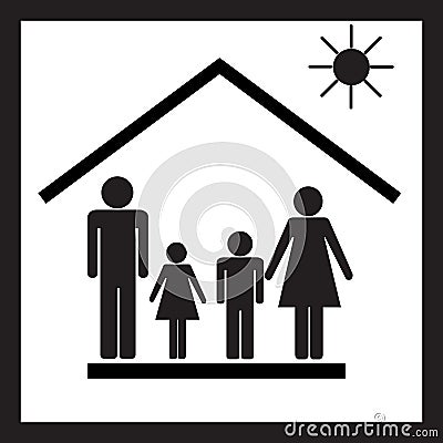 Family in house Vector Illustration