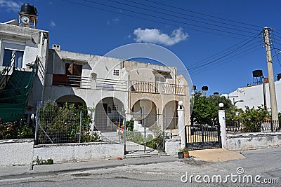 A family house in typical contemporary Greek residential architecture. Stock Photo