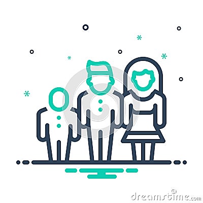 Mix icon for Family, generations and young Stock Photo