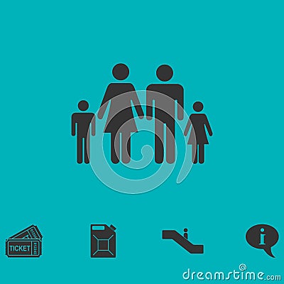 Family icon flat Vector Illustration