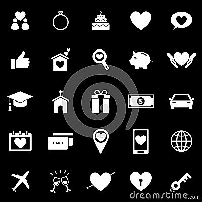 Family icons on black background Vector Illustration