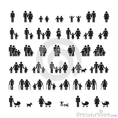 Family icons set Vector Illustration