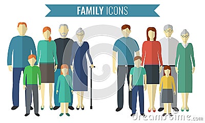 Family icons set. Traditional Culture. Vector Vector Illustration