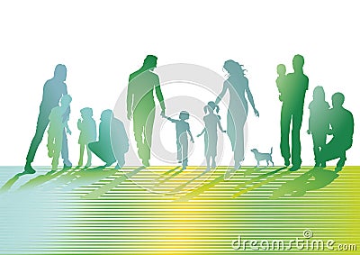 Illustration of families Vector Illustration