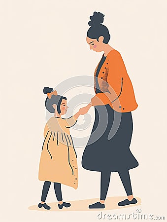 Family Images collection for creating relatable Instagram highlights, family moments, mother and child Cartoon Illustration