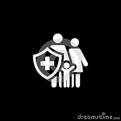 Family Insurance Icon. Flat Design. Vector Illustration