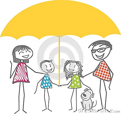 Family insurance and protection Vector Illustration