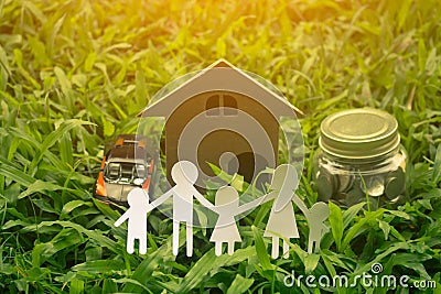 Family keeps money for future children. Stock Photo