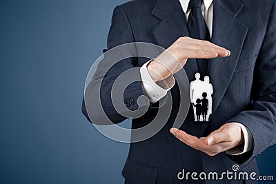 Family life insurance and policy Stock Photo