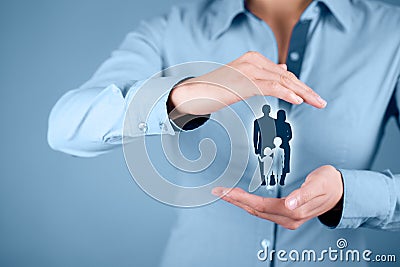 Family life insurance and policy Stock Photo
