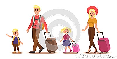 Family lifestyle. Family travel time. Happy family go to travel. Vector illustration design. No2 Vector Illustration