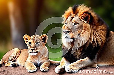 Family of lion Stock Photo