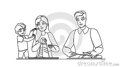 family lunch vector Stock Photo