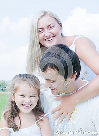 Family meadow Stock Photo