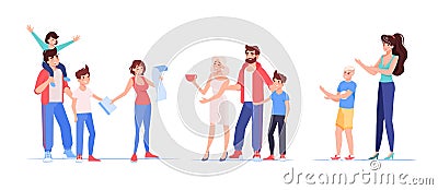 Family member character customer isolated set Vector Illustration