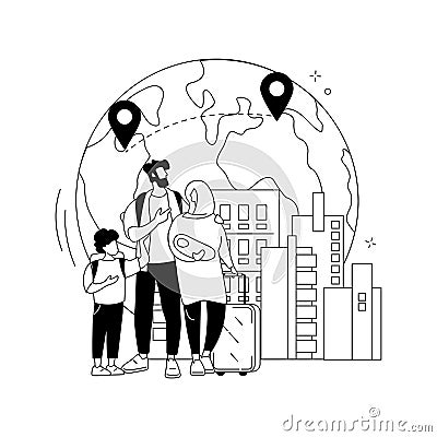 Family migration abstract concept vector illustration. Vector Illustration