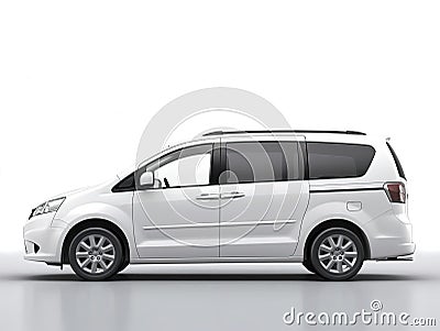 family minivan on white background Stock Photo