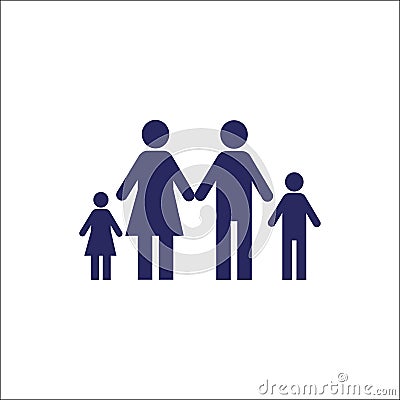 Family, mother father son and daughter icon Vector Illustration