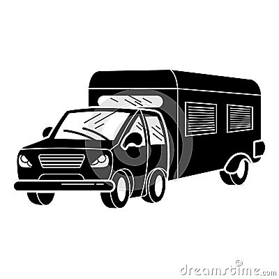 Family motorhome icon, simple style Vector Illustration