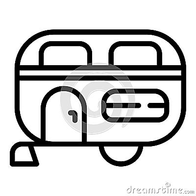 Family motorhome trailer icon, outline style Vector Illustration