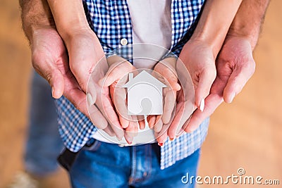 Family moving home Stock Photo