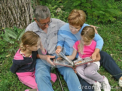 Family and old photo album Stock Photo