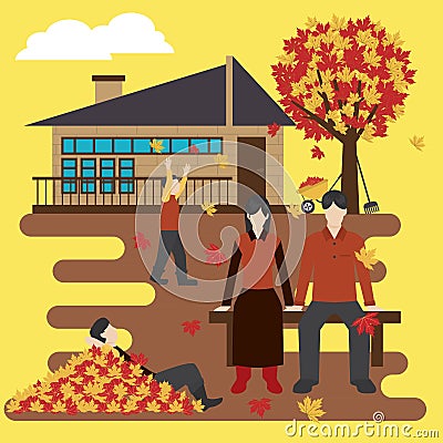 Family outing, family activities vector illustration. Vector illustration decorative design Vector Illustration