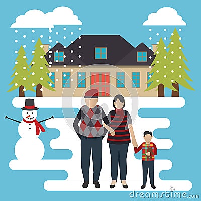 family outing. Vector illustration decorative design Vector Illustration