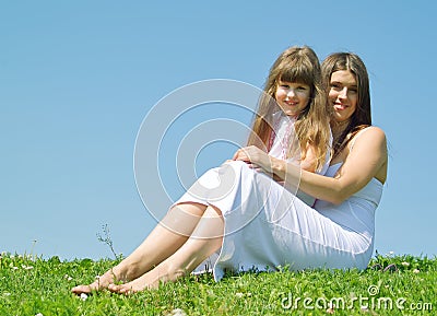 Family outside Stock Photo