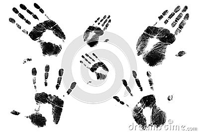 Family palm stamp Stock Photo