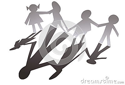 Family from paper silhouette Vector Illustration