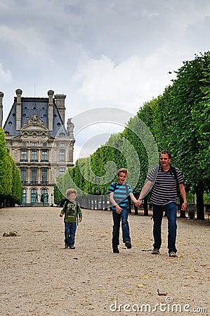 Family in Paris Stock Photo