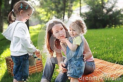 Family on picnic Stock Photo