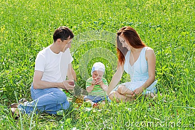 Family at picnic Stock Photo