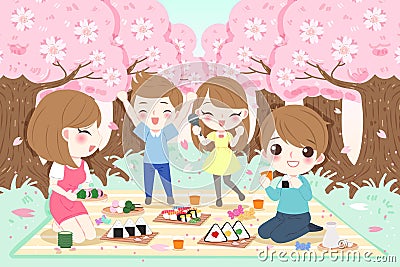 Family at picnic Vector Illustration