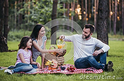 Family on picnic Stock Photo