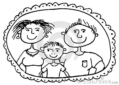 Family picture with parents and son Stock Photo