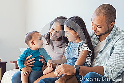 Family playing with baby Stock Photo