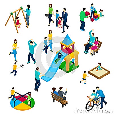 Family Playing Concept Vector Illustration