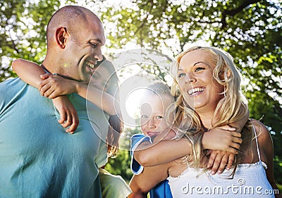 Family Playing Outdoors Children Autumn Concept Stock Photo