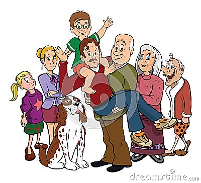 Family portrait reunion Vector Illustration