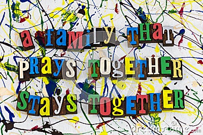 Family prays together stays relationship Stock Photo